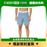 香港直邮潮奢vans男士，skewed棋盘格纹18英寸滑板裤