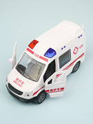救护车警车消防摩托合金，汽车模型玩具儿童声光，回力男孩开门警察