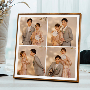 九宫格水晶摆台相框洗相片，制做成框组合照片，宝宝儿童情侣婚纱挂墙