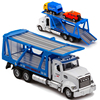 开门声光重型双层平板运输挂车合金大卡车汽车模型儿童玩具半挂车