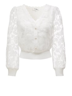 商场moda2023早秋优雅气质甜美七分袖百搭纯色针织开衫女
