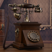 老式民国实木旋转电话机仿古复古拨号电话中式古董家用座机