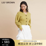 LILY BROWN秋冬款 纯色百搭简约短外套针织开衫LWND224111