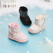 巴拉巴拉女童雪地靴儿童短靴中大童加绒棉靴2021时尚冬季童鞋