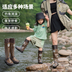 亲子档日式儿童雨靴野鸟协会日标高筒雨靴橡胶防滑防水靴男女同款