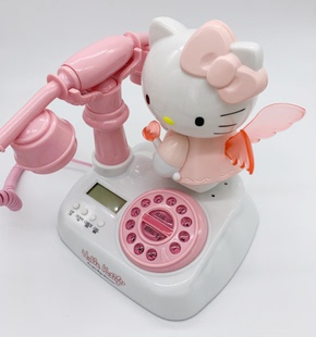 个性时尚596创意可爱卡通KT猫复古仿古电话机家用固定有线座机