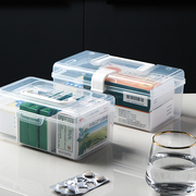 手提塑料透明收纳盒零食整理盒有盖储物盒桌面收纳箱，小号带盖盒子