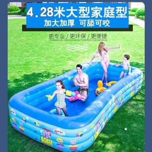 宠物狗泳池送海洋球约1.2米3层游泳池小孩洗澡浴盆婴儿充气儿童玩