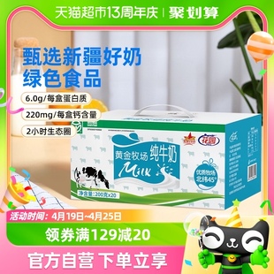 花园纯牛奶黄金牧场200g*20盒*2箱装全脂牛奶新疆奶源