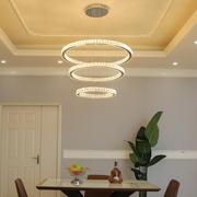 简约现代创意个性大气，客厅卧室餐厅环圆形led水晶吊灯不锈钢灯具