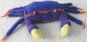 （）仿真紫色螃蟹crab毛绒玩具公仔指偶手偶