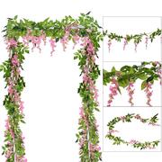紫藤花仿真假花藤缠绕吊顶客厅室内婚庆装饰塑料花串藤蔓植物藤条