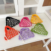 手工编织镂空手拎包成品可爱水桶，包包含(包包含)内袋小众三角造型子母包