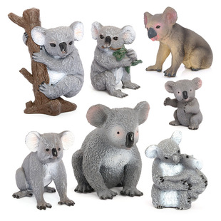 儿童礼物仿真野生动物模型玩具动物套装考拉树袋熊浣熊3-6岁