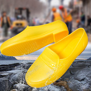 雨鞋防水鞋男建筑工地鞋短筒低帮黄塑胶鞋厨房厨师鞋工作防滑耐磨