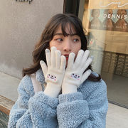 手套冬季保暖学生韩版可爱女生加绒加厚骑车五指可触屏防寒棉手套