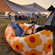 户外懒人充气沙发空气床垫单人躺椅便携式野营午休音乐节露营用品