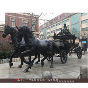 园林雕塑户外大型欧式马车，雕像广场景观马车主题，艺术铜雕雕塑加工