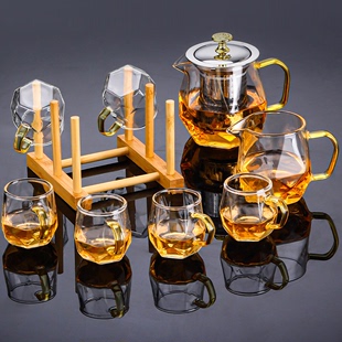 玻璃茶壶耐热耐高温茶具套装家用简约煮茶壶泡茶壶泡茶整套花茶壶