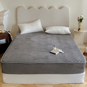 新高品质波纹牛奶绒床笠夹棉隔脏床垫保护套加厚家用防静电床上促