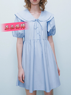 yt&ur2024夏季女装甜美娃娃，领泡泡袖系带，a型连衣裙uwu740022
