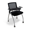 折叠培训椅子带写字板会议椅，时尚办公椅电脑椅四脚带轮会议室椅