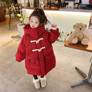 法国fadsincgo女童羽绒服儿童装，冬季棉衣外套拜年服冬装红色棉服