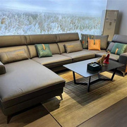 欧式软垫乳胶沙发科技布皮艺沙发，冬夏两用凉席自由摆放l型u型3米6