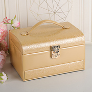 高档带锁首饰盒公主欧式韩国木质收纳盒手饰品盒化妆珠宝盒礼物女