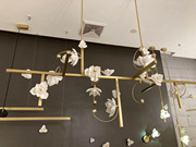新中式荷花吊灯陶瓷花瓣客厅艺术酒店前台售楼部设计师别墅餐厅灯