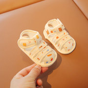 夏季一岁婴儿凉鞋软底，0-6-12月新生儿卡通布底鞋女宝宝，学步鞋子男
