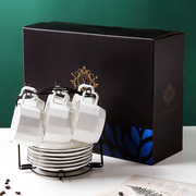 欧式陶瓷咖啡杯套装日式家用简约下午茶杯，6件套ins北欧咖啡套具