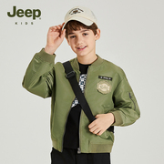 jeep童装儿童夹克2024春秋款，棒球服飞行员，潮流工装风男童外套