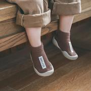 19秋冬宝宝鞋袜男女童地板学步袜防滑胶底 儿童布标鞋袜