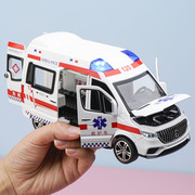120救护车模型儿童玩具，大号110警车仿真车模，合金小汽车男孩玩具车