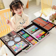 赟娅儿童彩笔绘画工具美术画画工具蜡笔涂鸦玩具女孩水彩笔工具箱