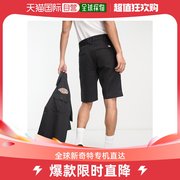 香港直邮潮奢dickies男士，dickies修身斜纹，棉布短裤(黑色)