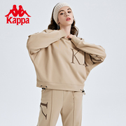 kappa卡帕套头衫女短款蝙蝠衫，卫衣休闲圆领长袖k0c62wt01