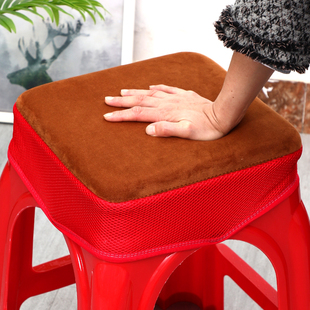 冬天椅子塑料胶凳子垫子坐垫海绵软垫子方形防滑加厚保暖学生神器