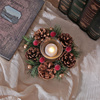 欧式复古玻璃餐桌烛台摆件蜡烛，道具餐桌浪漫节日氛围装饰品圣诞节