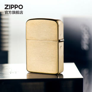 Zippo美国正版1941复刻拉丝黄铜Zippo打火机送男友礼物