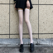 白丝袜女夏季薄款长筒袜子JK日系可爱萝莉性感黑丝ins潮白色长袜