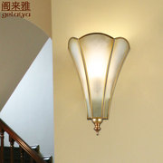 美式客厅电视背景墙壁灯复古欧式卧室床头灯楼梯玄关过道全铜灯具
