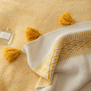 现代欧式紫色典雅流苏针织盖毯办公搭毯午休毯沙发卧室床毯毛线毯