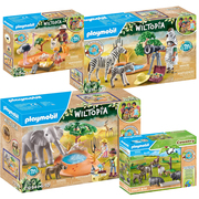 摩比世界动物玩具playmobil野猪象斑马鸵鸟水塘 送儿童节生日礼物
