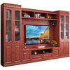 中式实木电视柜组合墙柜客厅多功能储物背景柜收纳高端伸缩影视柜