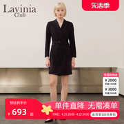Lavinia 连衣裙女春秋时尚女装通勤OL工装假两件西装裙J27L03