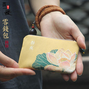 特卖菩提禅意女士零钱包中式硬币包民族风卡包复古短款小钱包