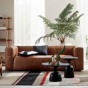 美式真皮沙发油蜡头层牛皮，小户型工业风，客厅组合北欧复古沙发三人
