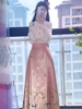 大码胖MM新中式女装粉色敬酒服订婚新娘回门便装汉服马面裙套装春